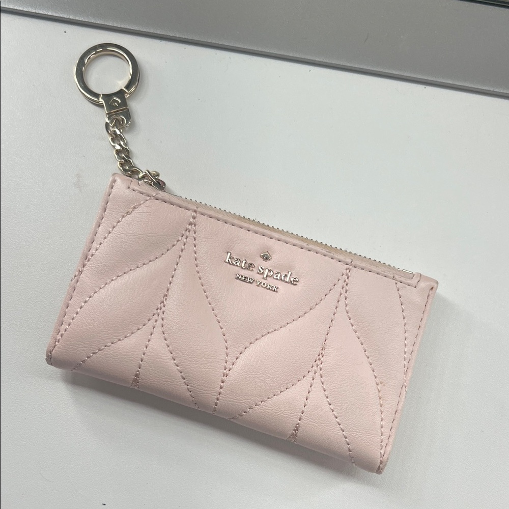 Kate Spade Blush Quilted Keychain Pouch